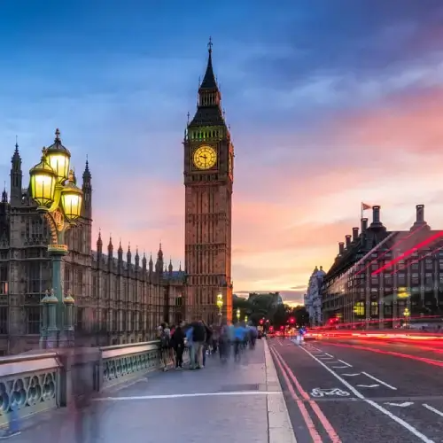 london bridge uk at sunset